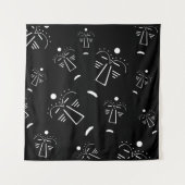 抽象芸術の原生部族ブラックマスク タペストリー (正面)