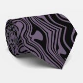 抽象芸術の反った黒い紫色のラインネックタイ ネクタイ (ロール)