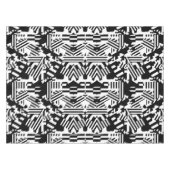 抽象芸術の反射：線、立方体、およびモノクロ テーブルクロス (正面(横))