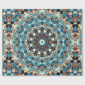 抽象芸術の四角の背景。丸曼荼羅オーナメント ラッピングペーパー (フラット)