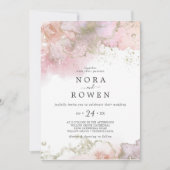 抽象芸術の夏の水カジュアル色結婚の 招待状 (正面)