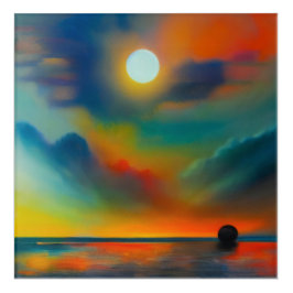 抽象芸術の夕日 アクリルウォールアート