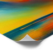 抽象芸術の夕日 ポスター (角)