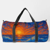 抽象芸術の夕日(海波) ダッフルバッグ (裏面)