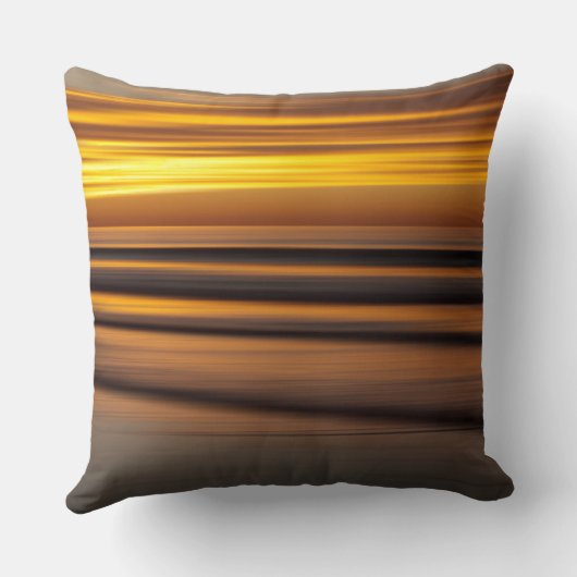 抽象芸術の夕暮れ時の海景 クッション (裏面)