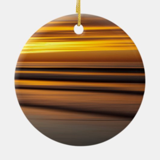 抽象芸術の夕暮れ時の海景 セラミックオーナメント (裏面)