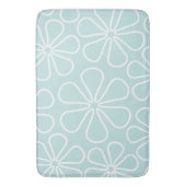 抽象芸術の大きな花が白いアヒルの卵の青 バスマット (正面縦)