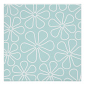 抽象芸術の大きな花が白いアヒルの卵の青 ポスター (正面)