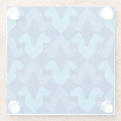 抽象芸術の大きな青い頭パターン ガラスコースター (裏面)