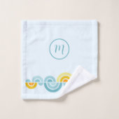 抽象芸術の太陽と雲の曲線 バスタオルセット (ウォッシュタオル)