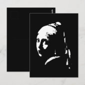 抽象芸術の女の子（パールイヤリング） ポストカード (正面/裏面)