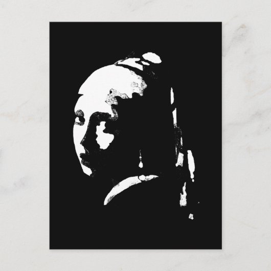 抽象芸術の女の子（パールイヤリング） ポストカード (正面)