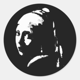 抽象芸術の女の子(パールイヤリング) ラウンドシール