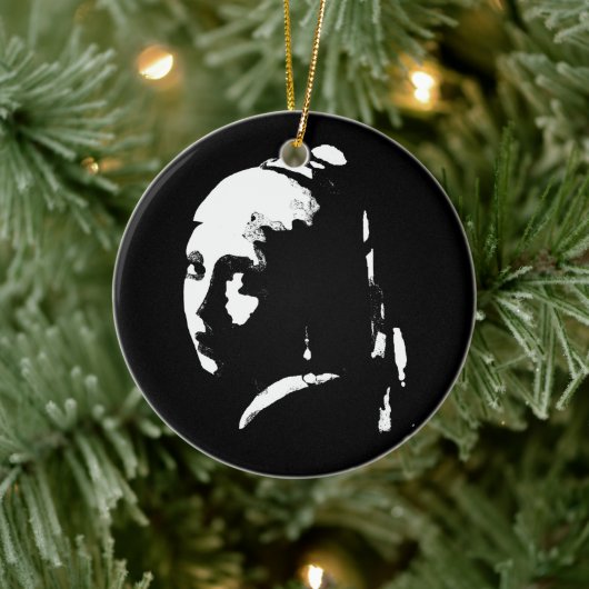 抽象芸術の女の子（パール・イヤリング） セラミックオーナメント (ツリー)