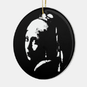 抽象芸術の女の子（パール・イヤリング） セラミックオーナメント (左)