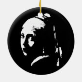 抽象芸術の女の子（パール・イヤリング） セラミックオーナメント (裏面)