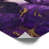 抽象芸術の女性の紫色の装飾と金ゴールド ポスター (角)