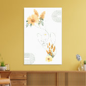 抽象芸術の女性アートオレンジ色の花のまわりに キャンバスプリント (インサイチュ (リビング))