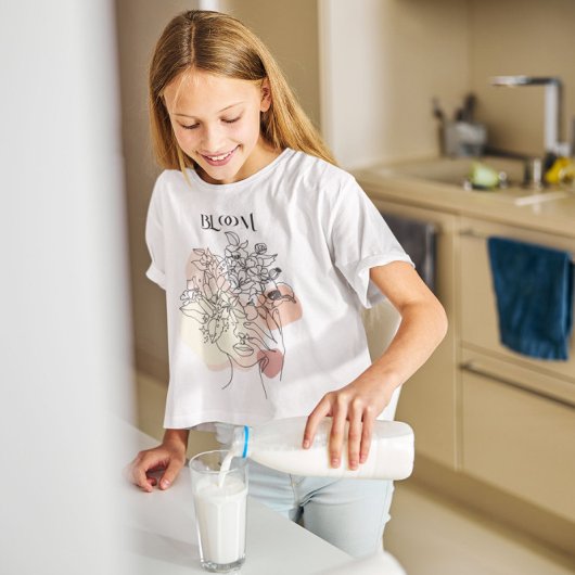 抽象芸術の女性ラインアート自然、トーン Tシャツ