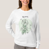 抽象芸術の女性ラインアート自然、トーン Tシャツ (正面)