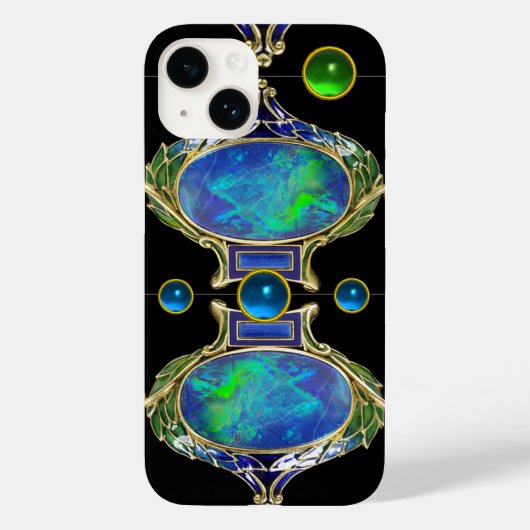 抽象芸術の宝石による青い緑のオパール効果 Case-Mate iPhoneケース (裏面)