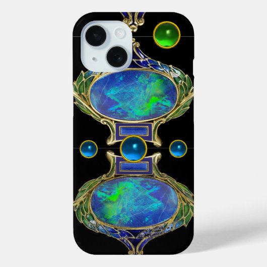 抽象芸術の宝石による青い緑のオパール効果 Case-Mate iPhoneケース (裏面)