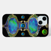 抽象芸術の宝石による青い緑のオパール効果 Case-Mate iPhoneケース (裏面 (横))