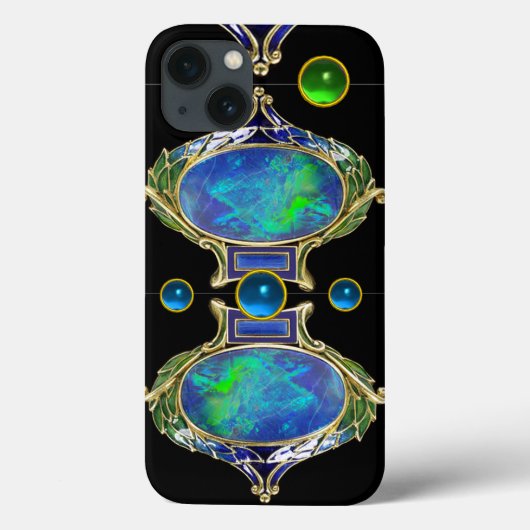 抽象芸術の宝石による青い緑のオパール効果 Case-Mate iPhoneケース (裏面)