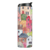 抽象芸術の家:水の色シームレスな背景。 タンブラー (回転左)