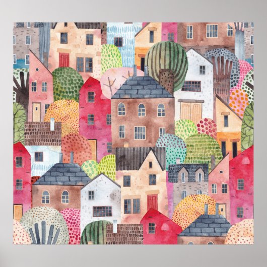 抽象芸術の家：水の色シームレスな背景。 ポスター (正面)