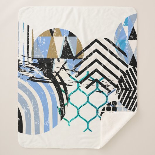 抽象芸術の幾何円の背景グランジ,  シェルパブランケット (正面)