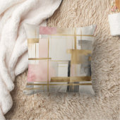 抽象芸術の幾何学的なアートのピンクグレーと金ゴールド#4 クッション (ブランケット)