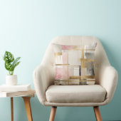 抽象芸術の幾何学的なアートのピンクグレーと金ゴールド#4 クッション (椅子)