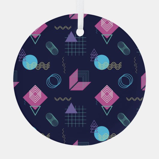 抽象芸術の幾何学的パターン、線の形状。 ガラスオーナメント (裏面)