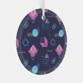 抽象芸術の幾何学的パターン、線の形状。 ガラスオーナメント (正面右)