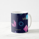 抽象芸術の幾何学的パターン、線の形状。 コーヒーマグカップ (正面右)