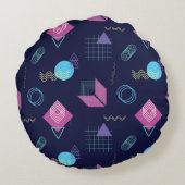 抽象芸術の幾何学的パターン、線の形状。 ラウンドクッション (裏面)