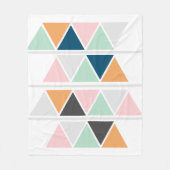 抽象芸術の幾何色ブロックエレガント フリースブランケット (正面)