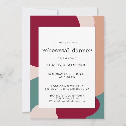 抽象芸術の形コンテンポラリー状リハーサル 招待状 (正面)