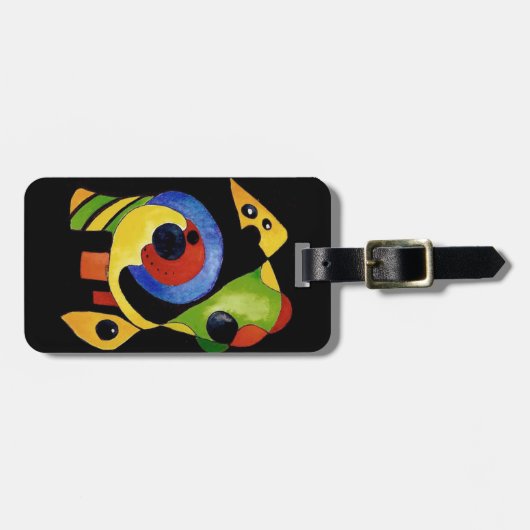 抽象芸術の形状とはっきりした色 ラゲッジタグ (正面横)