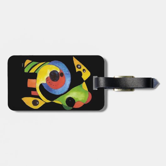抽象芸術の形状とはっきりした色 ラゲッジタグ (裏面横)