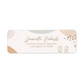 抽象芸術の形状と花の背モダン景 ラベル (正面)