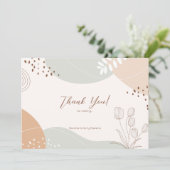 抽象芸術の形状と花サンキューカード サンキューカード (スタンド正面)