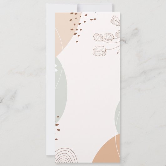 抽象芸術の形状と花結婚のメニュー 招待状 (裏面)