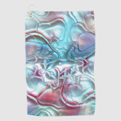 抽象芸術の形状を砂質上に重ね合わせたガラス ゴルフタオル (正面)