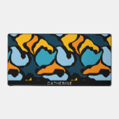 抽象芸術の形状アート黒 デスクマット (正面)