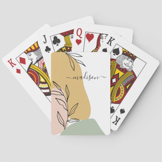 抽象芸術の形状離れとパーソナライズされた トランプ (裏面)