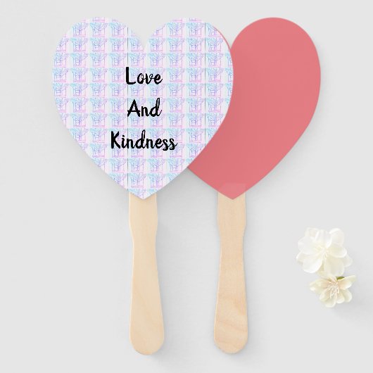 抽象芸術の愛と優しさ ハンドファン (正面&裏面)