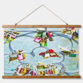 抽象芸術の愛の鍵モダン、 吊り下げ型タペストリー (正面)