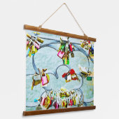 抽象芸術の愛の鍵モダン、 吊り下げ型タペストリー (傾斜あり)